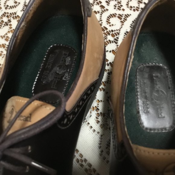 Men's Rockabilly Saddle Oxfords Leather Shoes Black/Tan Brown Size 10.5 NEW - Picture 8 of 10